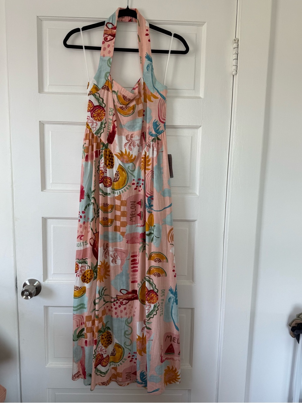 Petal & Pup Pink Multicolor Halter Midi Dress